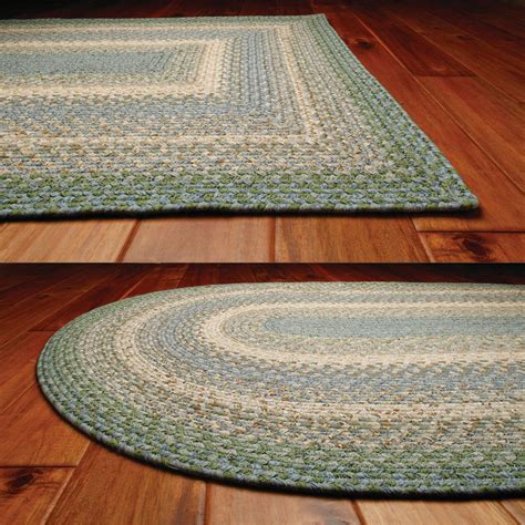 Baja Blue Cotton Braided Rug | Country Primitive Braided Rug by Homespice – DL Country Barn