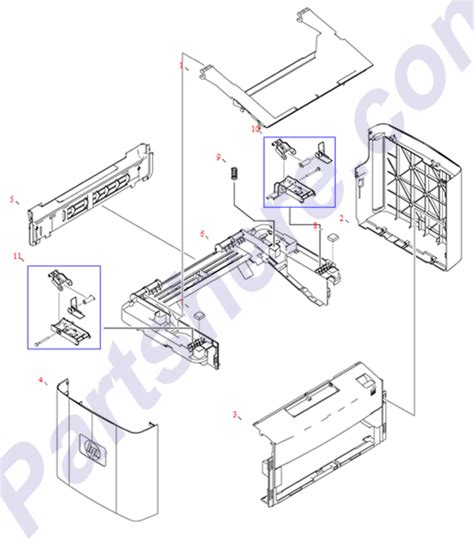 RL1-1431-000CN HP Scanner support frame - C - view part diagram