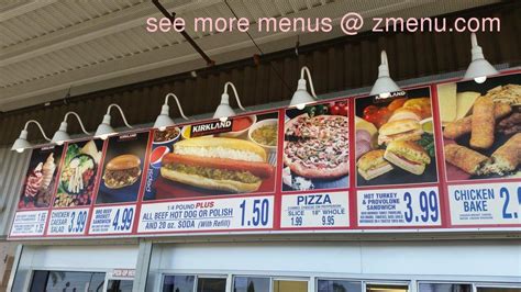 Menu at Costco Food Court pizzeria, Commerce, Telegraph Rd