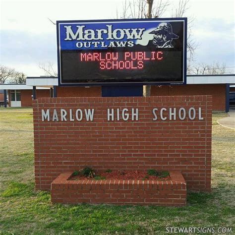 School Sign for Marlow High School - Marlow, OK