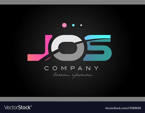 Jos j o s three letter logo icon design Royalty Free Vector