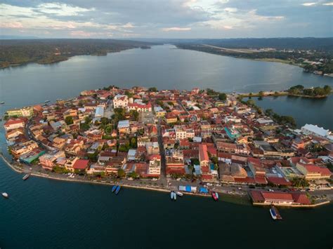 Flores Island in Guatemala. Sunset Light with Lake Peten Itza in ...