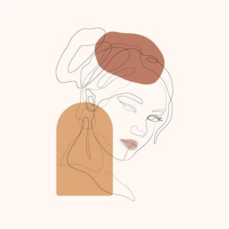 Premium Vector | Hand drawn woman's face one line art poster portrait illustration,one line drawing