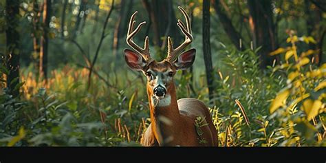 3d A Deer With Antlers Looking At The Camera Background, 3d A Deer With ...