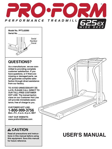 PRO-FORM 625EX WIDE DECK USER MANUAL Pdf Download | ManualsLib