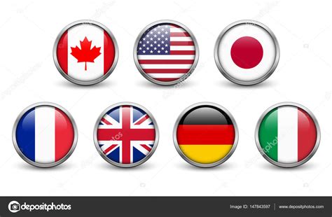 Flags of G7 countries Stock Vector Image by ©soloviika #147843597