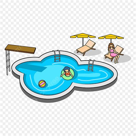 Cartoon Swimming Pool Clipart Vector, Swimming People In The Pool Clipart, Pool Clipart ...