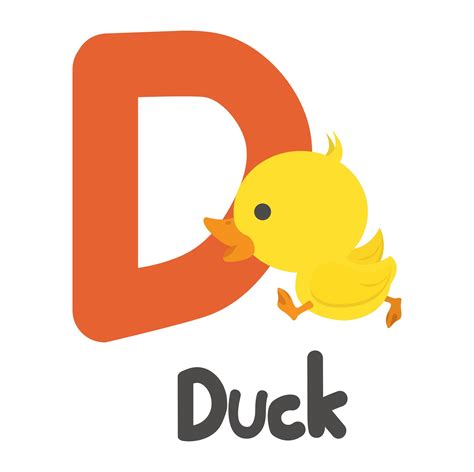 Duck with D letter for kids 1666988 Vector Art at Vecteezy