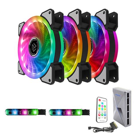 120 mm Case Fan 3 Pack Computer Fans for Desktops Adjustable RGB High ...