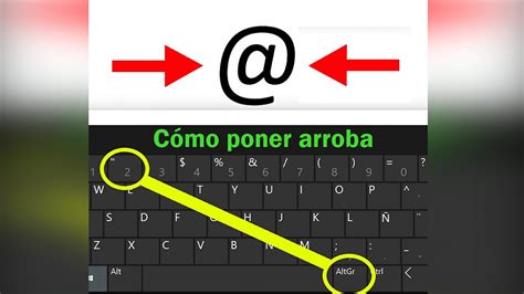 COMO poner el ARROBA Poner Signo de Arroba en Pc Laptop Portatil con Teclado - YouTube