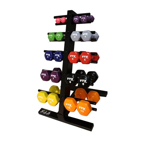 USA/Troy T-HDR Compact Dumbbell Rack for Vinyl Dumbbells - Precision Fitness Equipment