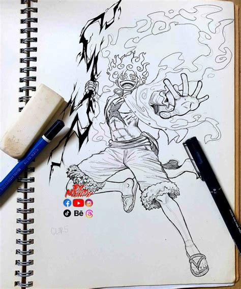 Drawings Luffy Gear 5th, Ink Drawing, Drawings, Pencil, Illustration, Sketches, Illustrations ...