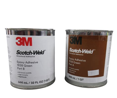 3M 021200-20152 Scotch-Weld Green 1838 B/A Epoxy Adhesive - Quart A+B Kit at SkyGeek.com