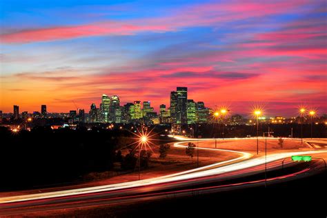 Pink Calgary Sunset | Sunset, City, Outdoor