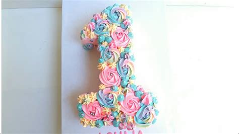 How to make number one 1 cake decorated with italian meringue ...