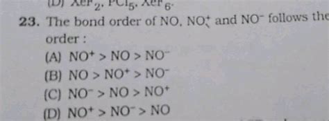 Bond - order in NO^ + is .....