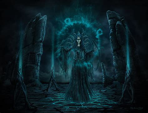 HD wallpaper: Fantasy, Witch, Black, Blue, Dark, Evil, Girl, Gothic ...