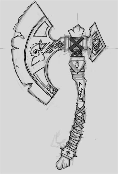 Viking Axe Drawing at PaintingValley.com | Explore collection of Viking ...