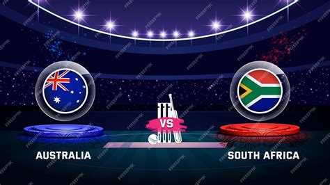 Premium Vector | Australia vs south africa cricket championship match ...