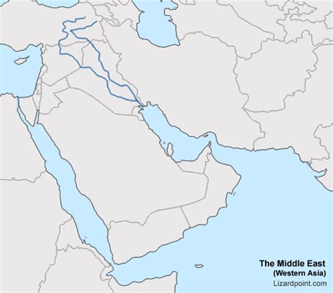 Middle East Map Rivers & Gulfs Diagram | Quizlet