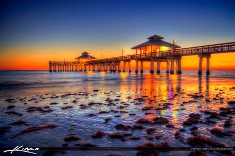 Fort Myers Beach at the Fishing Pier Sunset