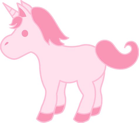 Cute Baby Pink Unicorn - Free Clip Art