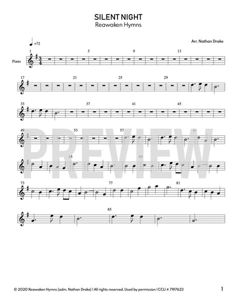 Silent Night - Piano Sheet Music