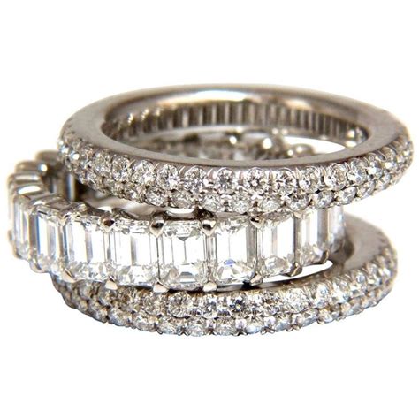 10.63 Carat Three Stackable Diamond Bands Platinum And 14 Karat ...