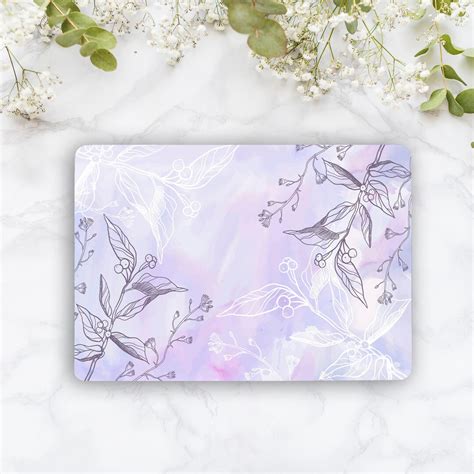 Lilac Pastel Floral Laptop Girls Flowers Notebook Vinyl Decal Hp Lenovo ...