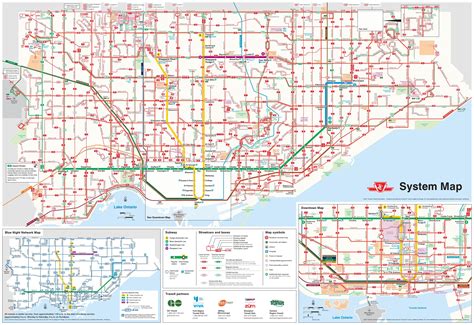 Toronto bus map - Map of Toronto bus (Canada)