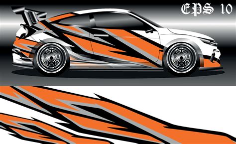 Racing car wrap design vector. Abstract graphic stripe racing background kit design for vehicle ...