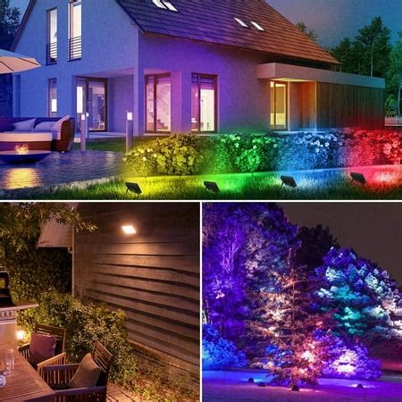 LE RGB LED Flood Light, 15W Outdoor Color Changing Floodlight with ...