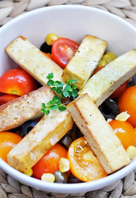 Grilled Smoked Tofu Tomato Salad