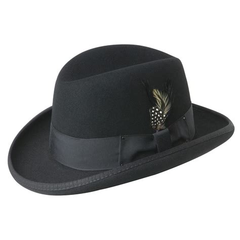 Homburg Godfather Hat Black Wool Felt - Bailey Reference : 10103 ...