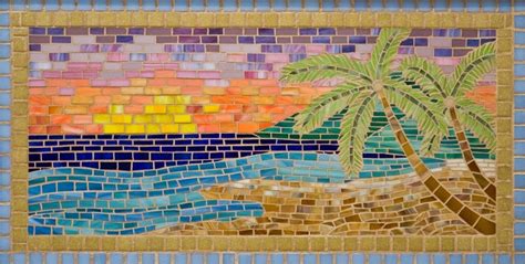 Paradise Glass Mosaic Beach Scene by WaveOfColorMosaics on Etsy