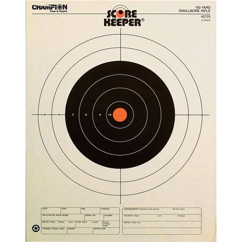 Champion® Scorekeeper® 50 - yd. Pistol Slowfire Targets, 12 - Pk. - 220737, Shooting Targets at ...