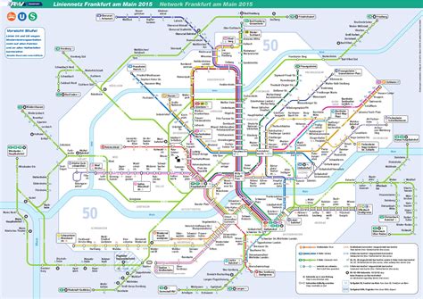 U-Bahn: Frankfurt metro map, Germany