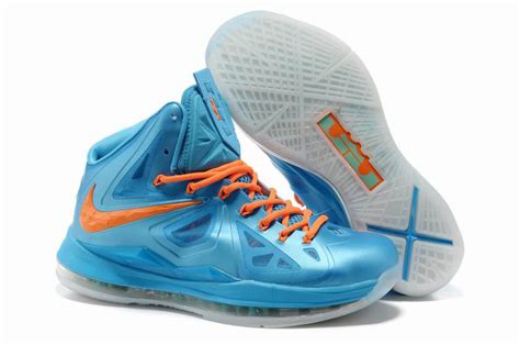 Popular Nike Lebron James 10 Shoes Blue Orange For Sale