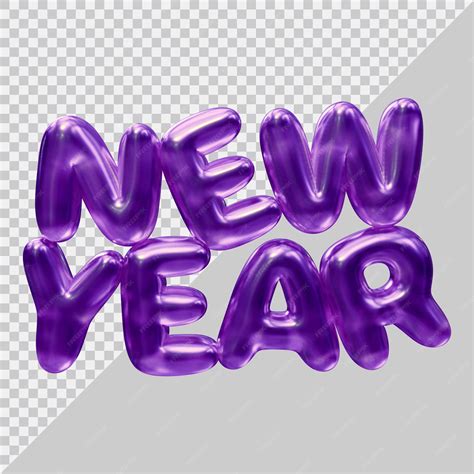 Premium PSD | New year text design with 3d modern style