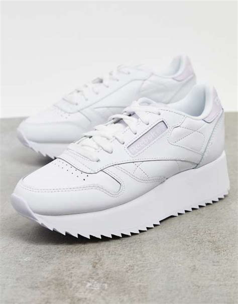 Reebok Classic Leather Double sneakers in white | ASOS