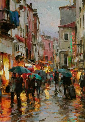 Dmitri Danish Original Oil "Autumn Evening, Venice" - Featured Artist - Vinings Gallery