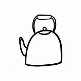 Premium Vector  Teapot Kitchen Utensils For boiling Water Doodle sketch template