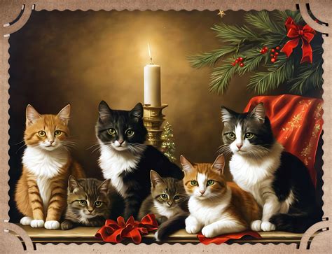 Cats Christmas Background Free Stock Photo - Public Domain Pictures