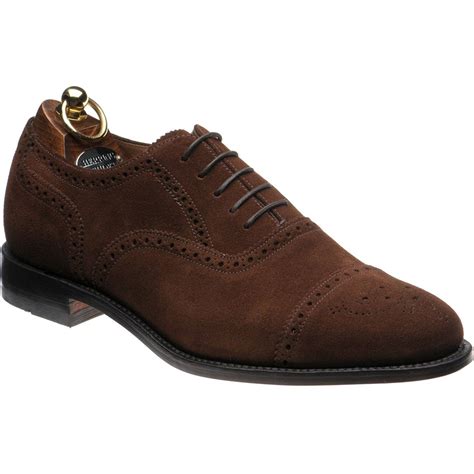 Herring Reading semi-Brogue in Brown Suede | Brogues, Shoes mens, Oxford shoes