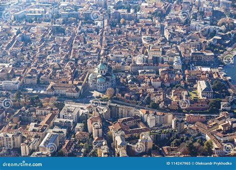 Aerial View of City of Como on Lake Como, Italy Stock Image - Image of ...