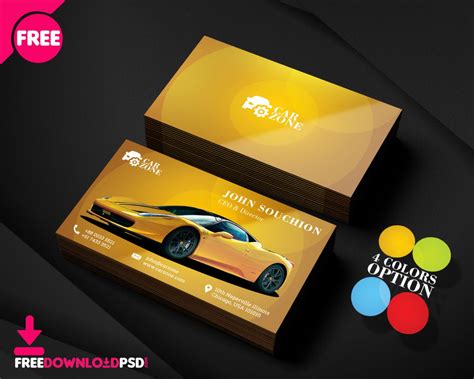 Automotive Business Card Templates PSD | Business card template psd, Free business card ...