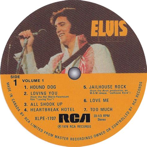 Elvis Presley - record label stickers