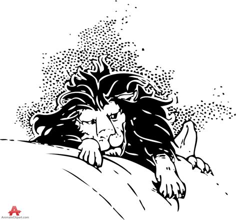 lion lying down drawing - Clip Art Library