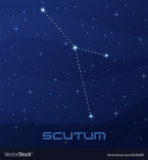 Constellation scutum shield night star sky Vector Image