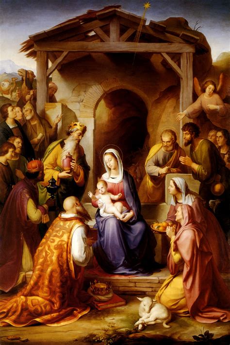 The Nativity Birth Of Christ Biblical Painting By Franz Von | Etsy